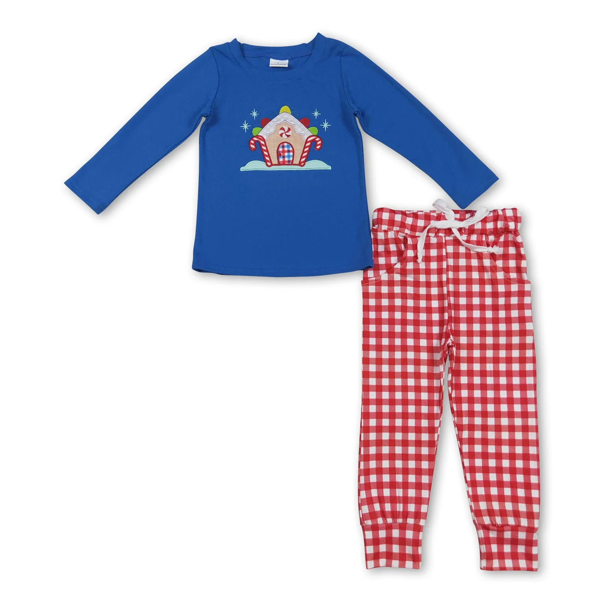 RTS NO MOQ Sibling baby girls baby boys clothes Christmas long-sleeved trousers suits