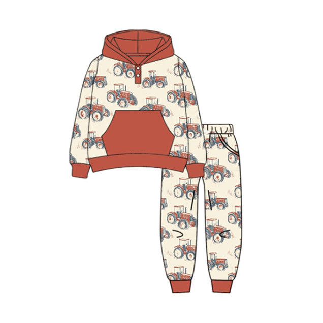 (Pre Order) No moq BLP1161 Pre-order baby boys clothes hooded long sleeve pants sets-2025.7.3