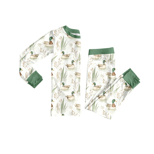 (Pre Order) No moq BLP1196 Pre-order baby boy clothes duck long sleeve pants sets-2025.7.26