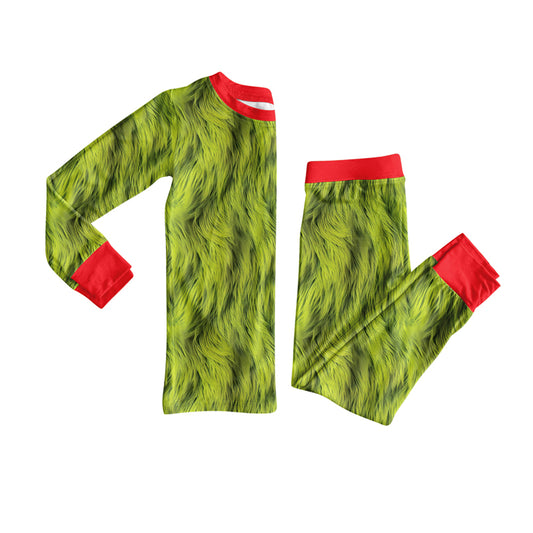 (Pre Order) No moq BLP1197 Pre-order baby boy clothes green long sleeve pants sets-2025.7.28