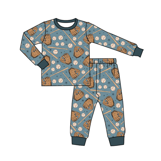(Pre Order) No moq BLP1247 Pre-order baby boy clothes baseball long sleeve pants sets-2025.8.25