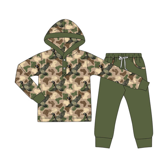 (Pre Order) No moq BLP1250 Pre-order baby boy clothes camouflage hooded long sleeve pants sets-2025.8.25