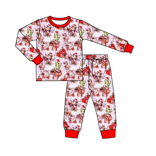 (Pre Order) No moq BLP1255 Pre-order baby boy clothes Christmas long sleeve pants sets-2025.8.26