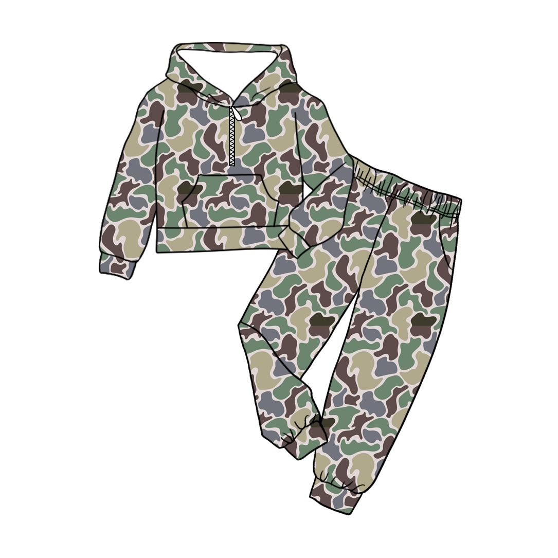 (Pre Order) No moq BLP1265 Pre-order baby boy clothes camouflage hooded long sleeve pants sets-2025.8.30