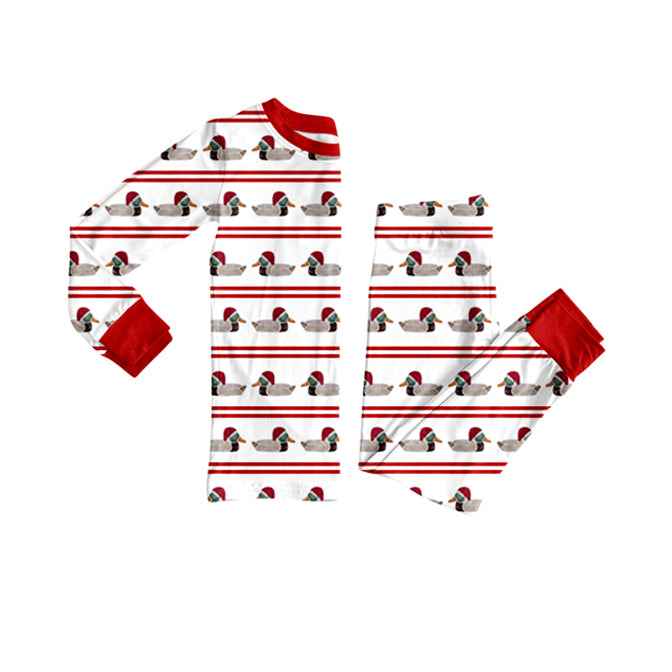 (Pre Order) No moq BLP1289 Pre-order baby boy clothes Christmas duck long sleeve pants sets-2025.9.11