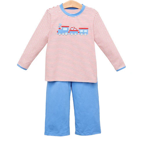 (Pre Order) No moq BLP1301 Pre-order baby boy clothes striped long sleeve pants sets-2025.9.22