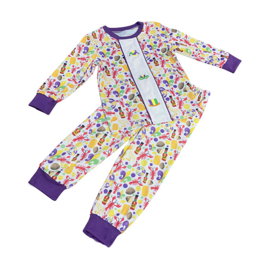 (Pre Order) No moq BLP1307 Pre-order baby boy clothes mardi gras long sleeve pants sets-2025.9.27
