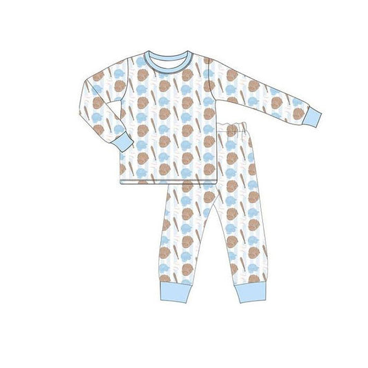 (Pre Order) No moq BLP1340 Pre-order baby boy clothes baseball long sleeve pants sets-2025.10.15
