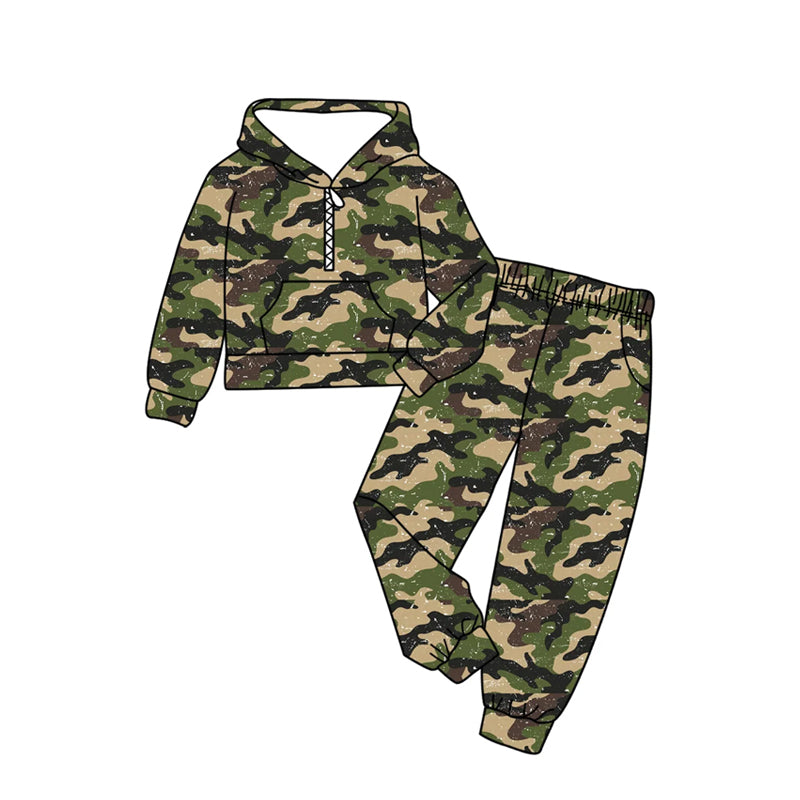 (Pre Order) No moq BLP1371 Pre-order baby boy clothes camouflage hooded long sleeve pants sets-2025.10.28