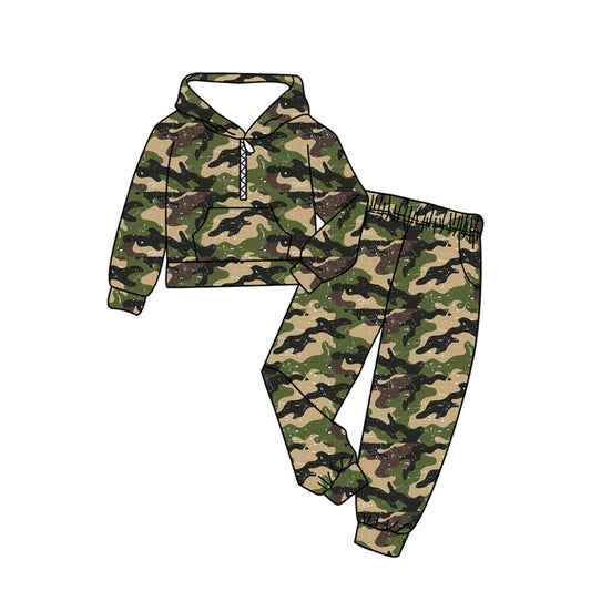 (Pre Order) No moq BLP1371 Pre-order baby boy clothes camouflage hooded long sleeve pants sets-2025.10.28