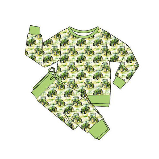 (Pre Order) No moq BLP1375 Pre-order baby boy clothes green long sleeve pants sets-2025.11.1
