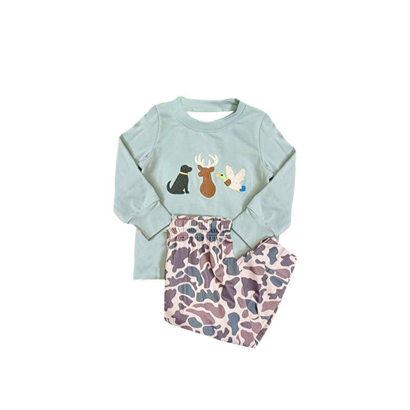 (Pre Order) No moq BLP1383 Pre-order baby boy clothes camouflage long sleeve pants sets-2025.11.6