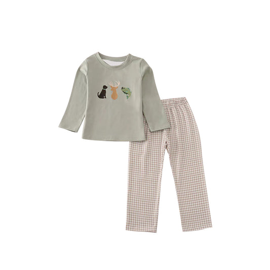 (Pre Order) No moq BLP1384 Pre-order baby boy clothes puppy long sleeve pants sets-2025.11.6