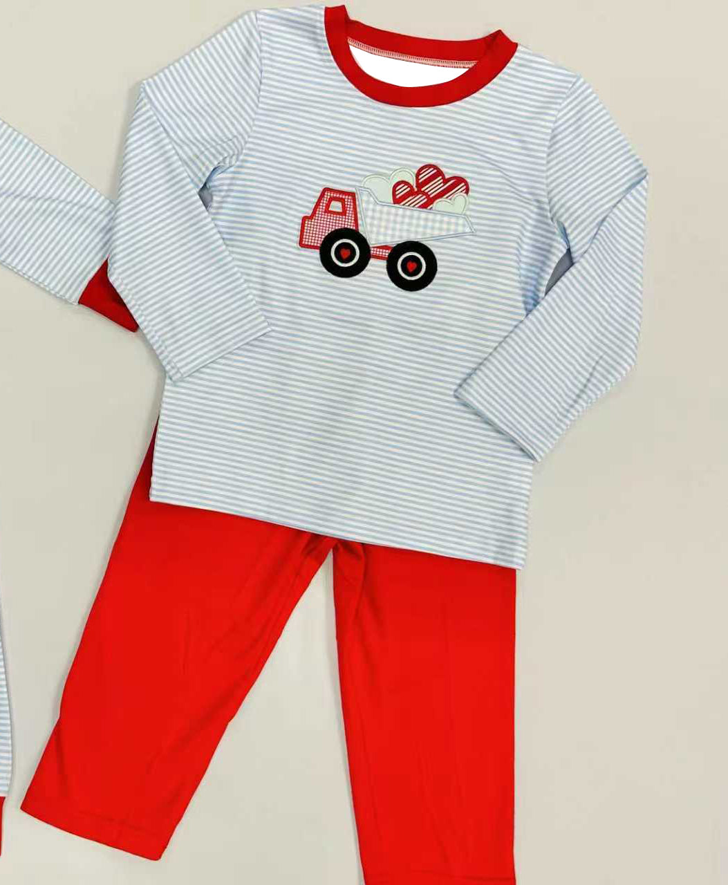 (Pre Order) No moq BLP1396 Pre-order baby boy clothes love long sleeve pants sets-2025.11.15