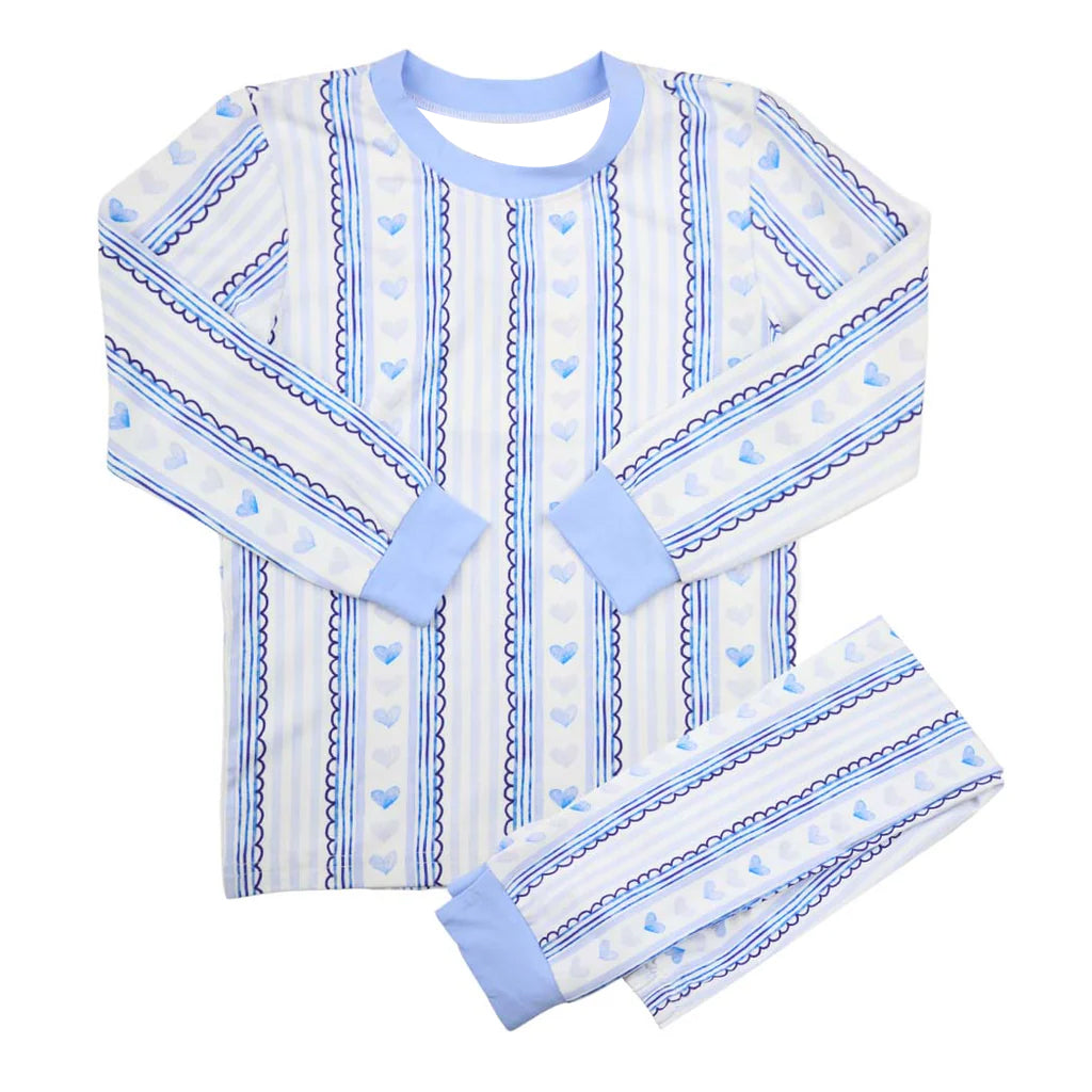 (Pre Order) No moq BLP1399 Pre-order baby boy clothes love blue long sleeve pants sets-2025.11.15