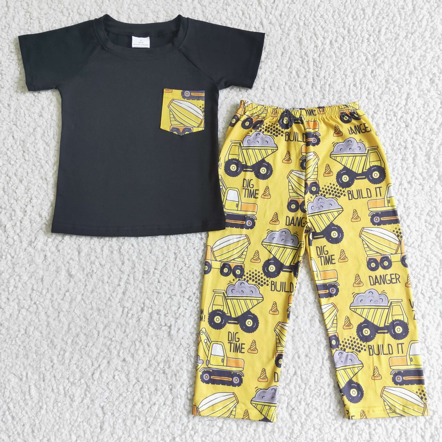 rts no moq BSPO0010 Boys construction truck excavator pocket trousers suit