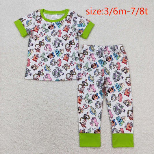 BSPO0321 toy story toy story green and white short-sleeved trousers pajama set