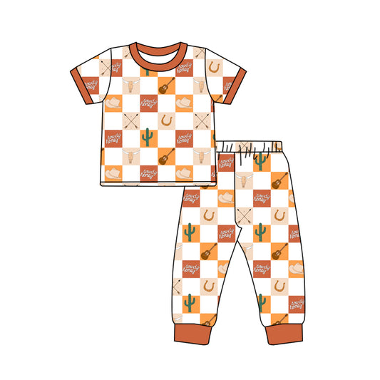 BSPO0353 pre-order baby boy clothes catcus summer pajamas outfit