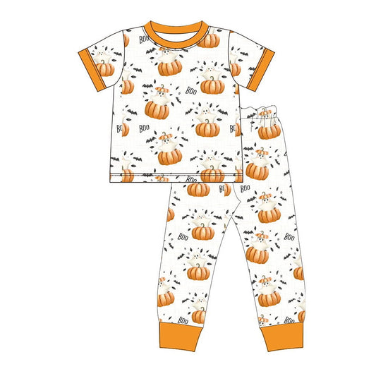 BSPO0394 pre-order 3-6M to 7-8T baby boy clothes ghost boy halloween pajamas outfit