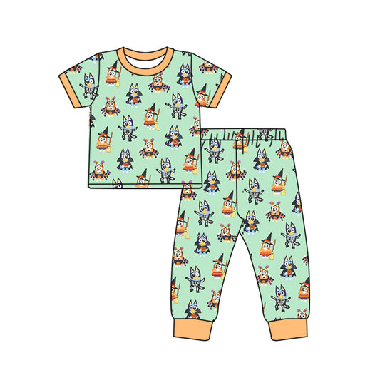 BSPO0408 pre-order 3-6M to 7-8T baby boy clothes cartoon dog boy halloween pajamas outfit-2024.4.23