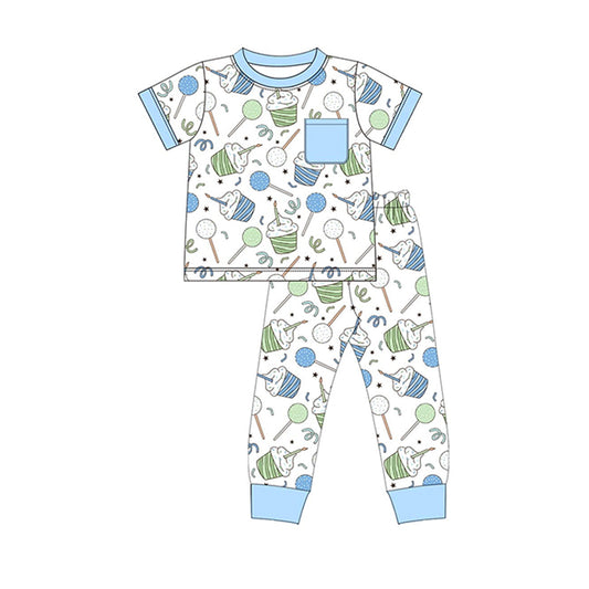 BSPO0410 pre-order 3-6M to 7-8T baby boy clothes happy birthday boy pajamas outfit-2024.4.23