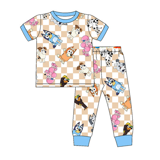 BSPO0418 no moq pre-order 3-6M to 7-8T baby boy clothes cartoon dog boy pajamas outfit-2024.5.15