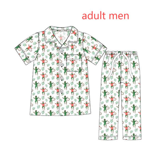 no moq BSPO0461 pre-order Adult woman Christmas short  Sleeve Pants Pajama Set-2024.7.16