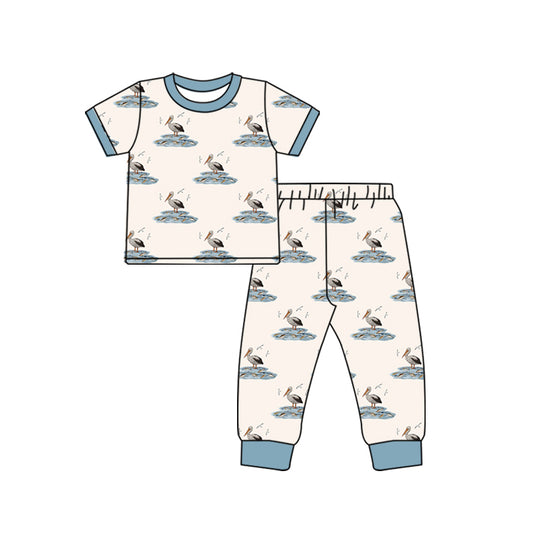 NO MOQ sales BSPO0508 Pre-order baby boys clothes ducks short sleeve pants sets -2024.10.15