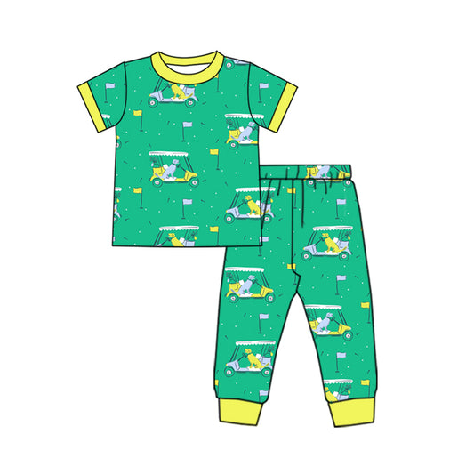 NO MOQ sales BSPO0541 Pre-order baby boy clothes green short sleeve pants sets -2024.11.27