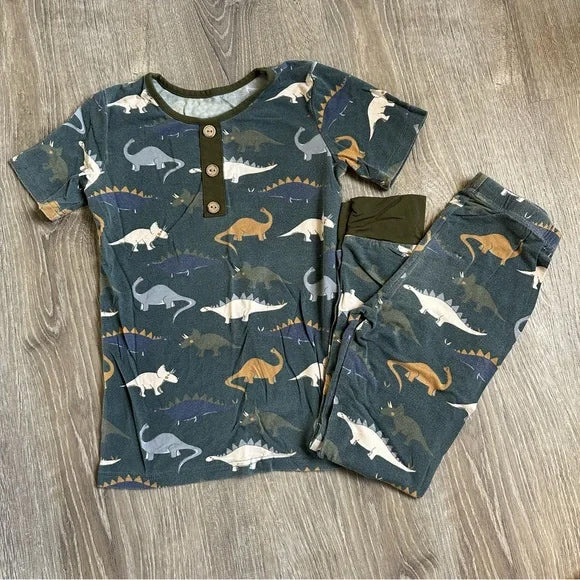 NO MOQ sales BSPO0542 Pre-order baby boy clothes dinosaur short sleeve pants sets -2024.11.28