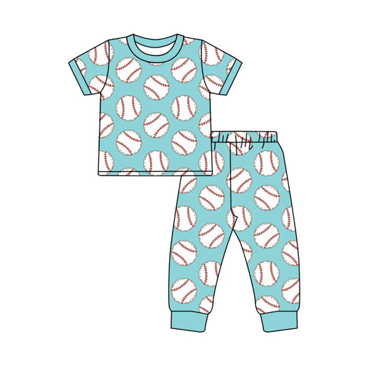 NO MOQ sales BSPO0548 Pre-order baby boys clothes baseball short sleeve pants sets -2024.12.9