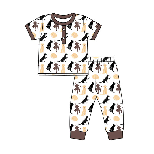 NO MOQ sales BSPO0553 Pre-order baby boys clothes dog short sleeve pants sets -2024.12.14