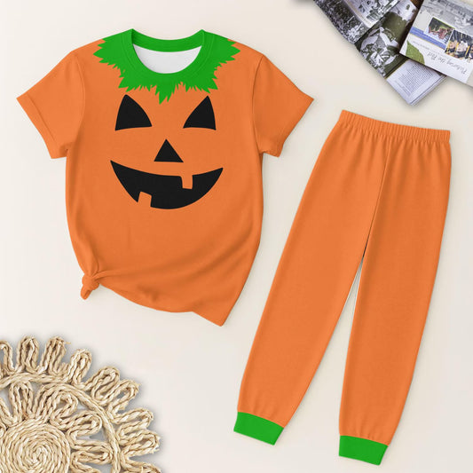 (Pre Order) No moq BSPO0579 Pre-order baby boy clothes Halloween orange short sleeve pants sets -2025.7.4