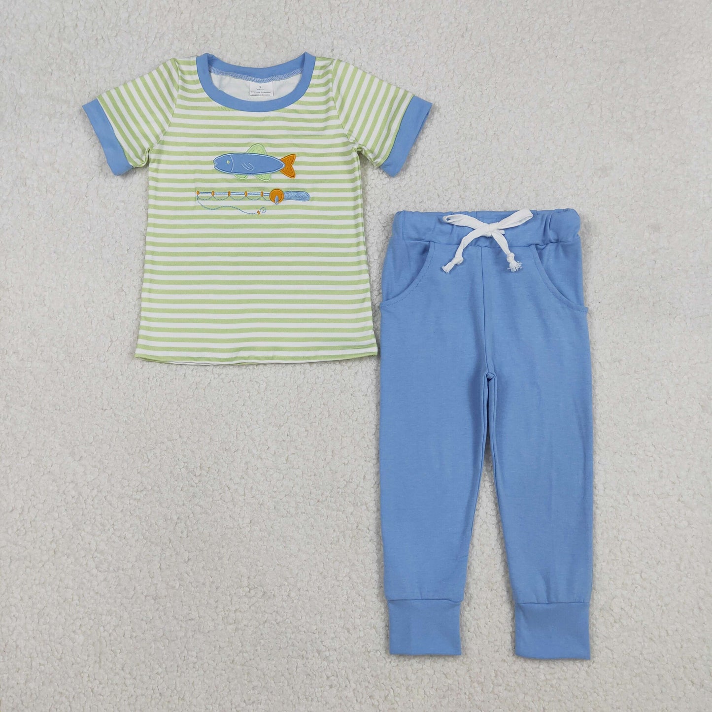 RTS NO MOQ Sibling Baby boy clothes embroidery short-sleeved trousers suit & rompers