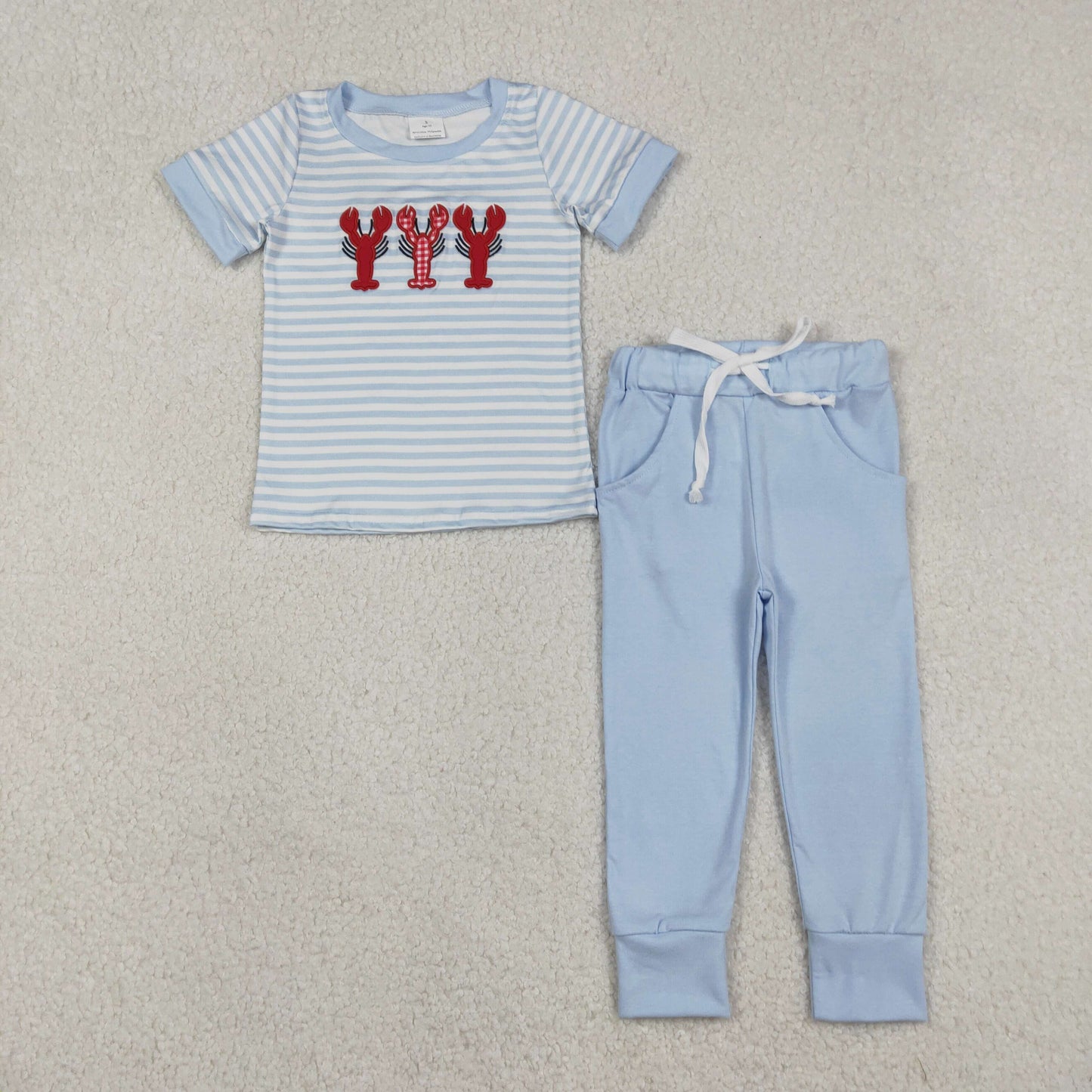 RTS NO MOQ Sibling Baby boy clothes embroidery short-sleeved trousers suit & rompers