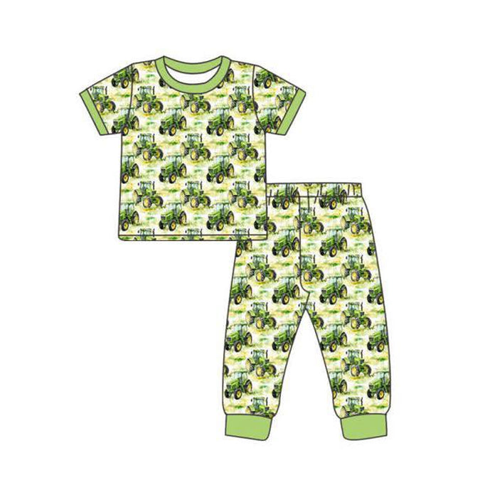 (Pre Order) No moq BSPO0631 Pre-order baby boy clothes green short sleeve pants sets-2025.11.1