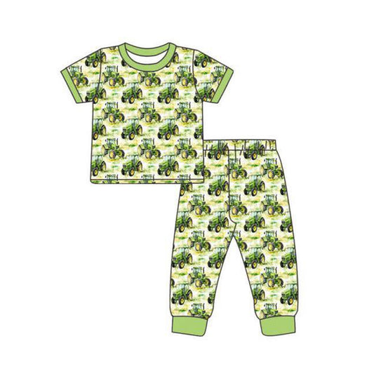 (Pre Order) No moq BSPO0631 Pre-order baby boy clothes green short sleeve pants sets-2025.11.1
