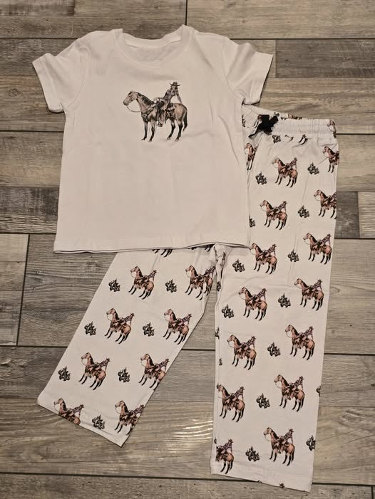 (Pre Order) No moq BSPO0637 Pre-order baby boy clothes riding horse short sleeve pants sets-2025.11.5