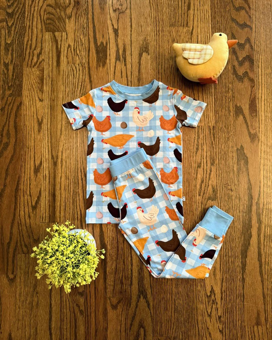 (Pre Order) No moq BSPO0638 Pre-order baby boy clothes hen short sleeve pants sets-2025.11.8