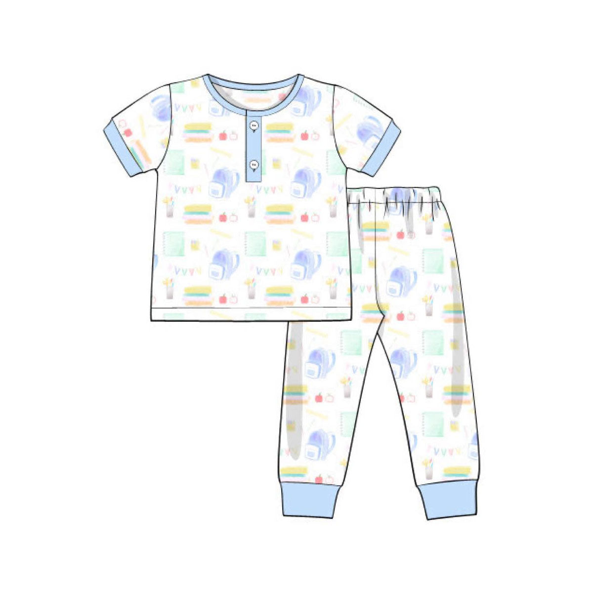 (Pre Order) No moq BSPO0640 Pre-order baby boy clothes short sleeve pants sets-2025.11.12