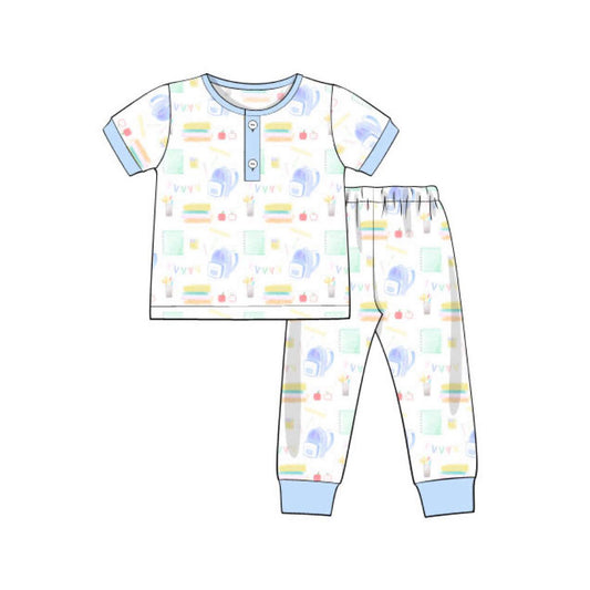 (Pre Order) No moq BSPO0640 Pre-order baby boy clothes short sleeve pants sets-2025.11.12
