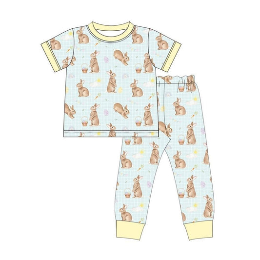 (Pre Order) No moq BSPO0646 Pre-order baby boy clothes easter bunny short sleeve pants sets-2025.11.19