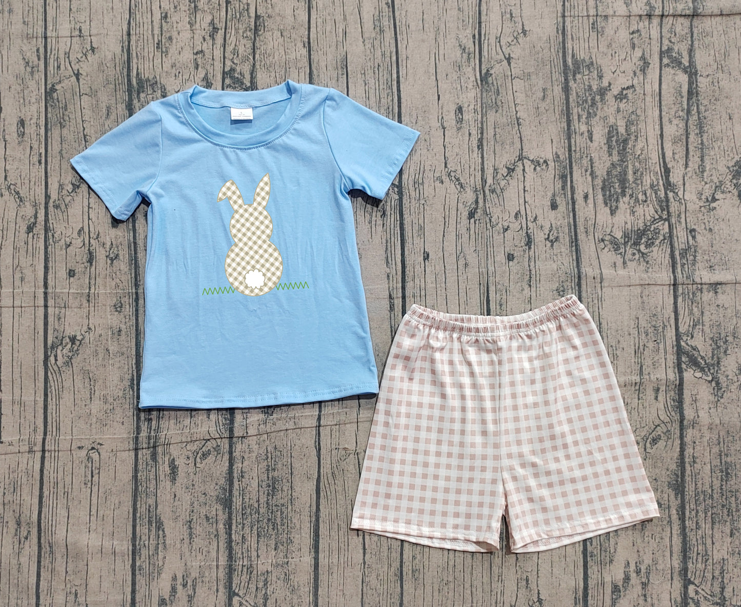 (Pre Order) No moq BSSO0305 Pre-order baby boy clothes embroidery easter short sleeve shorts sets-26.1.19