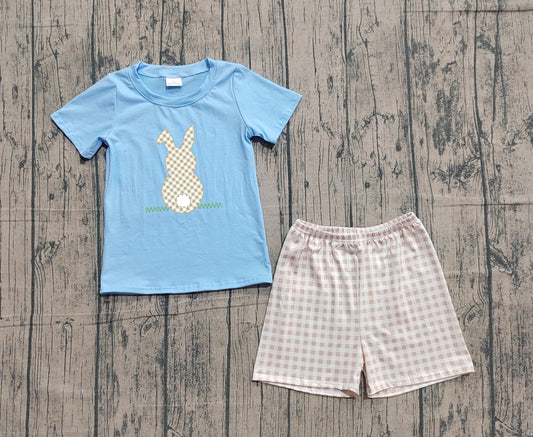 (Pre Order) No moq BSSO0305 Pre-order baby boy clothes embroidery easter short sleeve shorts sets-26.1.19