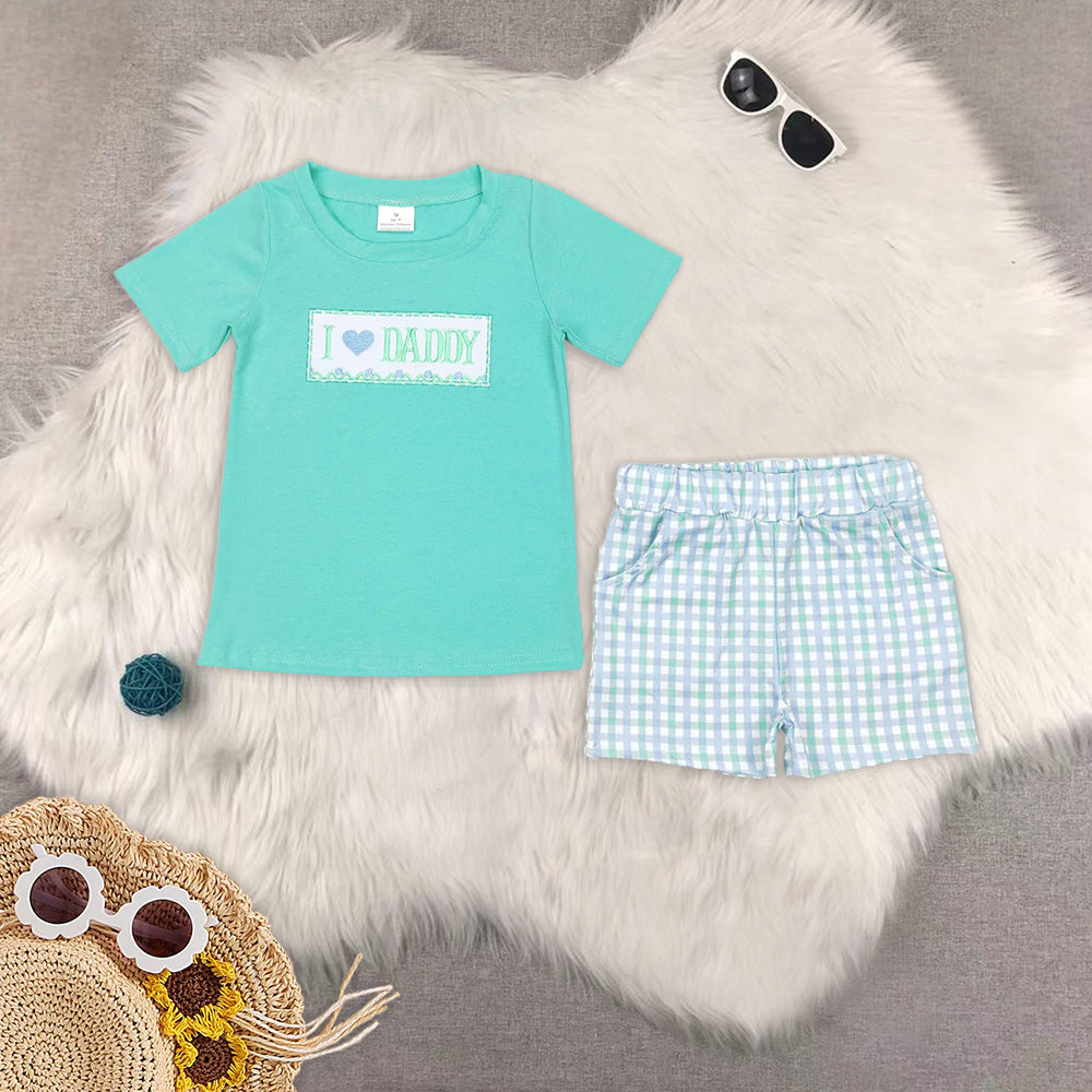 RTS NO MOQ Embroidery short-sleeved shorts suit & short-sleeved sets and romper