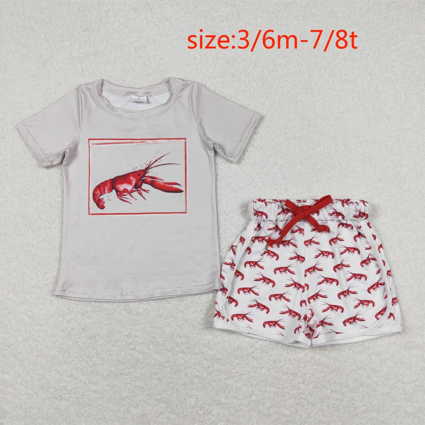 BSSO0745 Crayfish gray short sleeve white shorts suit