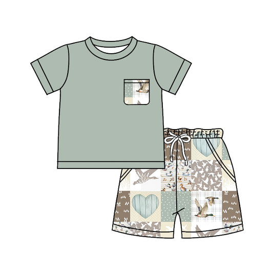 BSSO0755 pre-order baby boy clothes mallard toddler boy summer outfits