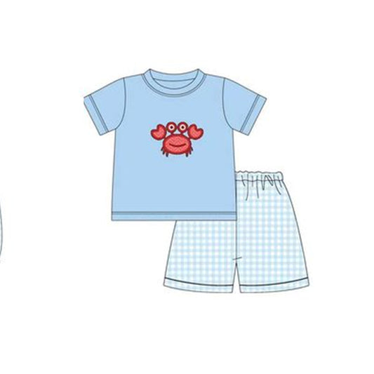 BSSO0808 pre-order baby boy clothes crab toddler boy summer outfits 3-6M to 7-8T