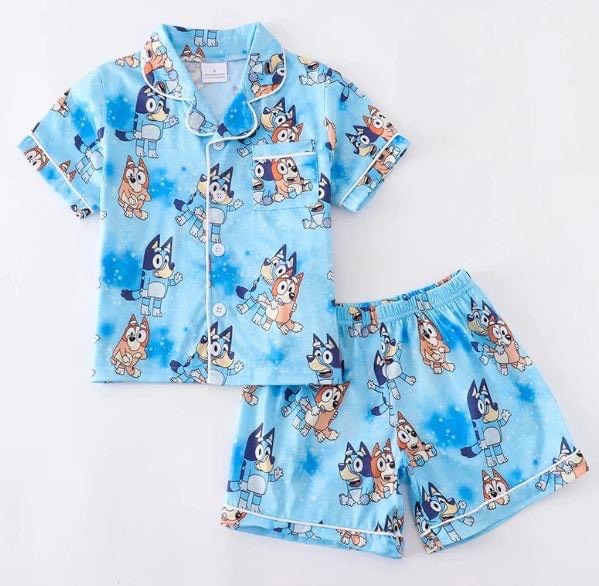 BSSO0817 pre-order baby boy clothes cartoon dog toddler boy summer outfits 3-6M to 7-8T