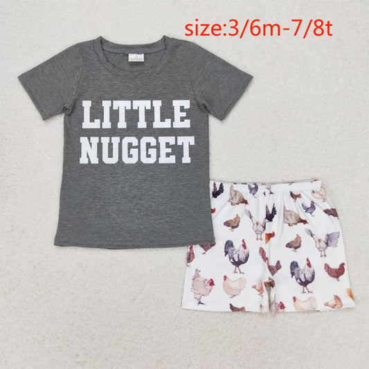 rts no moq BSSO0943 Offset little nugget gray short sleeve chick shorts suit
